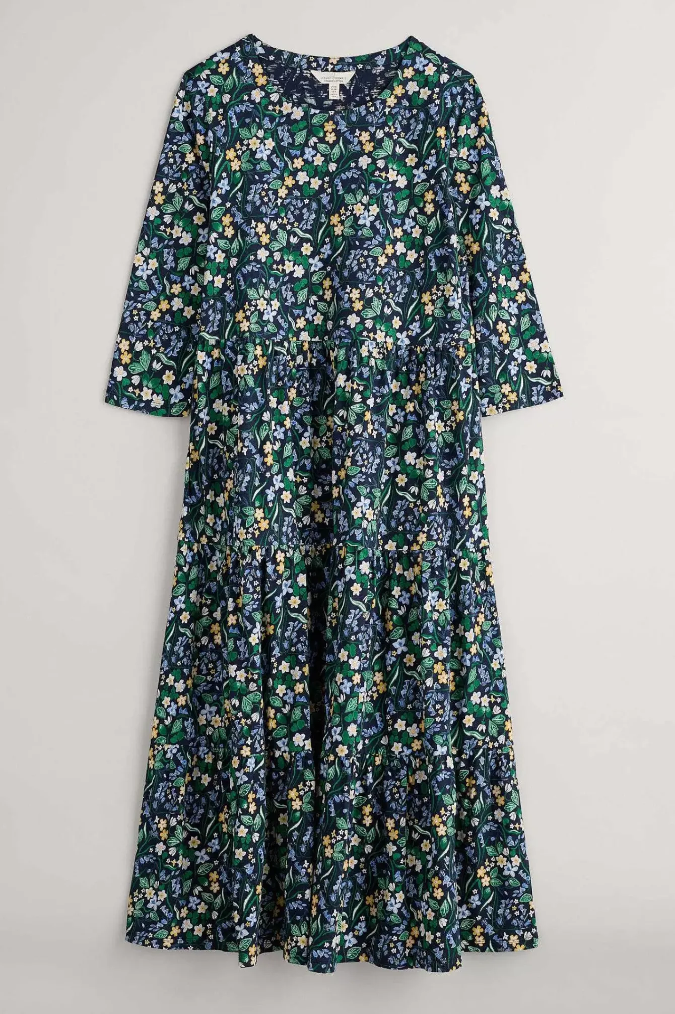 Seasalt Cornwall Dresses<Line Strokes Tiered Jersey Dress (Gots) Woodland Carpet Maritime