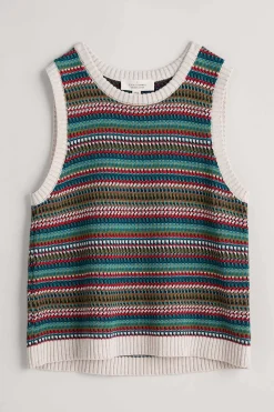 Seasalt Cornwall Knitwear<Little Grebe Fair Isle Vest Paving Path Seaway Multi