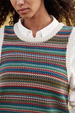 Seasalt Cornwall Knitwear<Little Grebe Fair Isle Vest Paving Path Seaway Multi