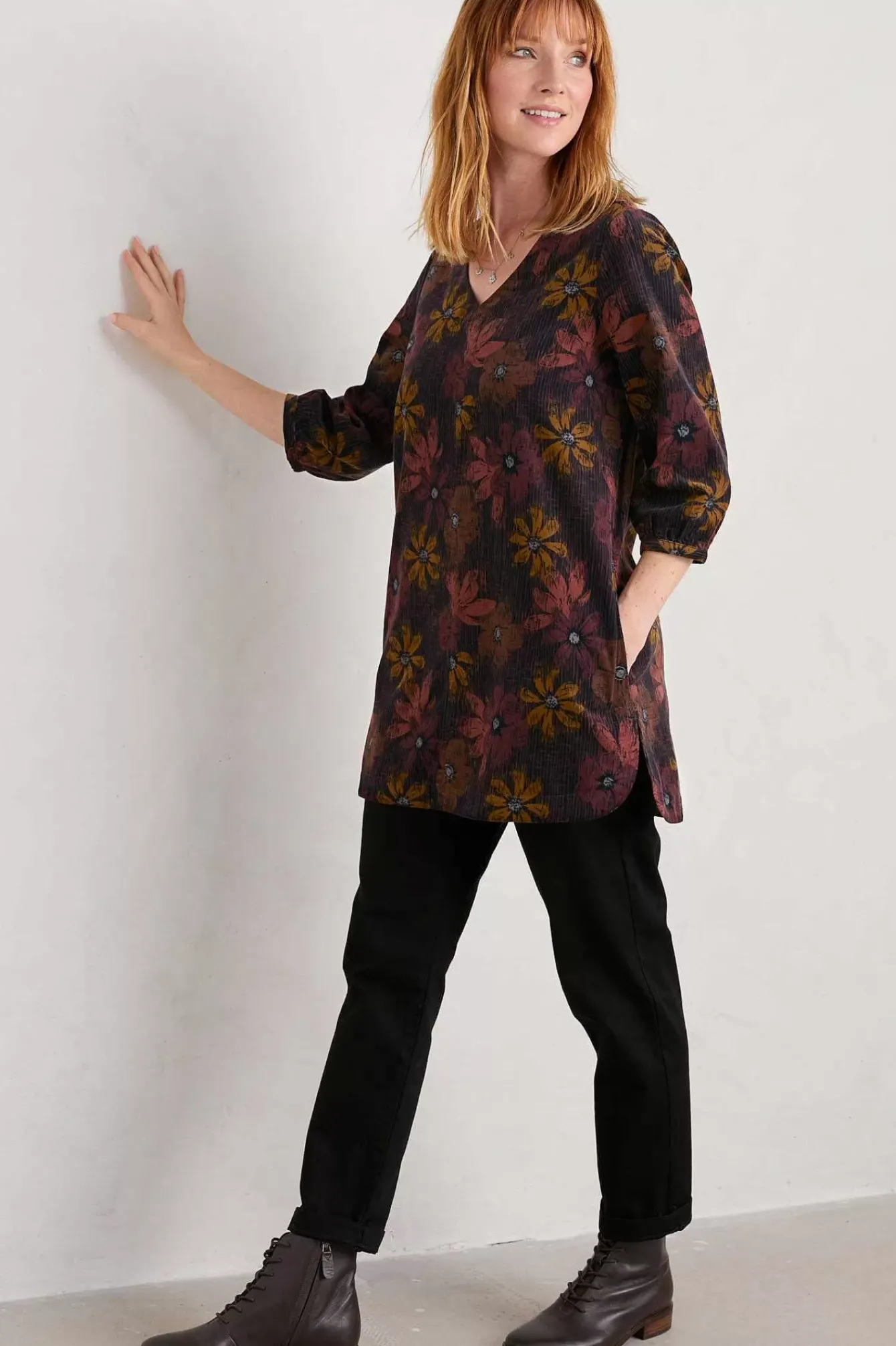 Seasalt Cornwall Tunics<Loganberry Organic Cotton Tunic Floral Loom Maritime