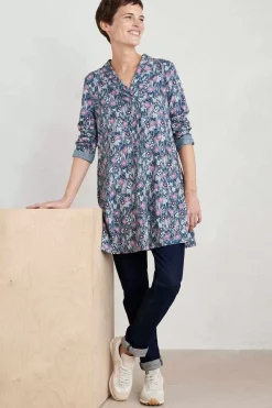 Seasalt Cornwall Tunics<Long Sight Jersey Tunic Floral Moor Enamel