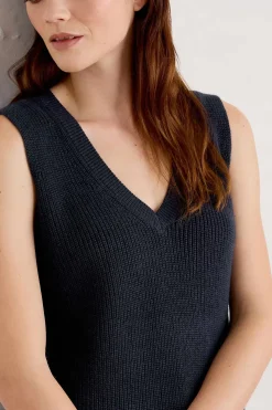 Seasalt Cornwall Knitwear<Lookout Point V-Neck Knitted Vest Maritime