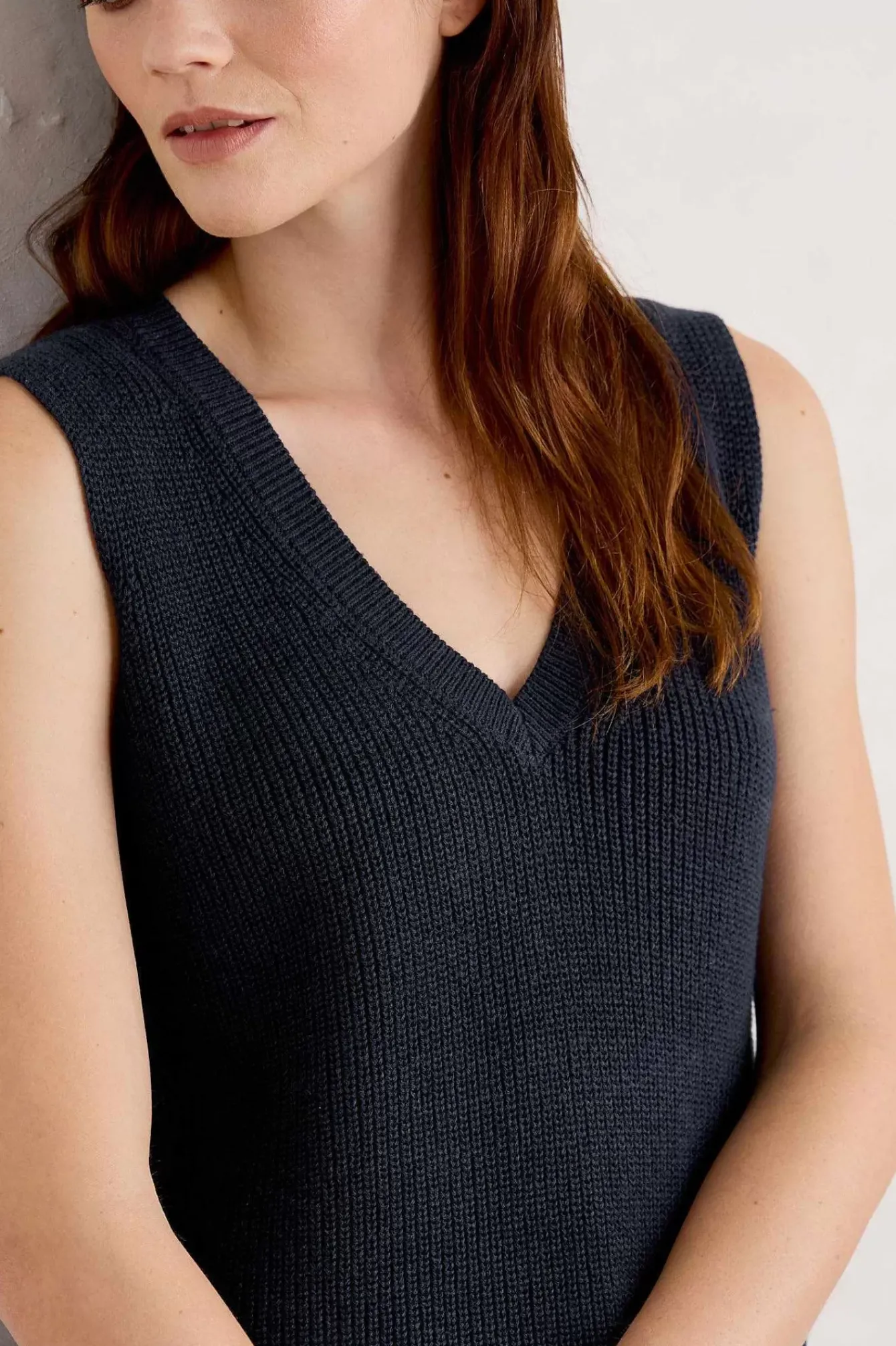 Seasalt Cornwall Knitwear<Lookout Point V-Neck Knitted Vest Maritime