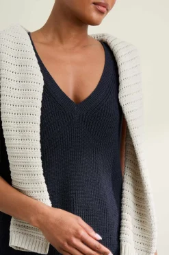 Seasalt Cornwall Knitwear<Lookout Point V-Neck Knitted Vest Maritime