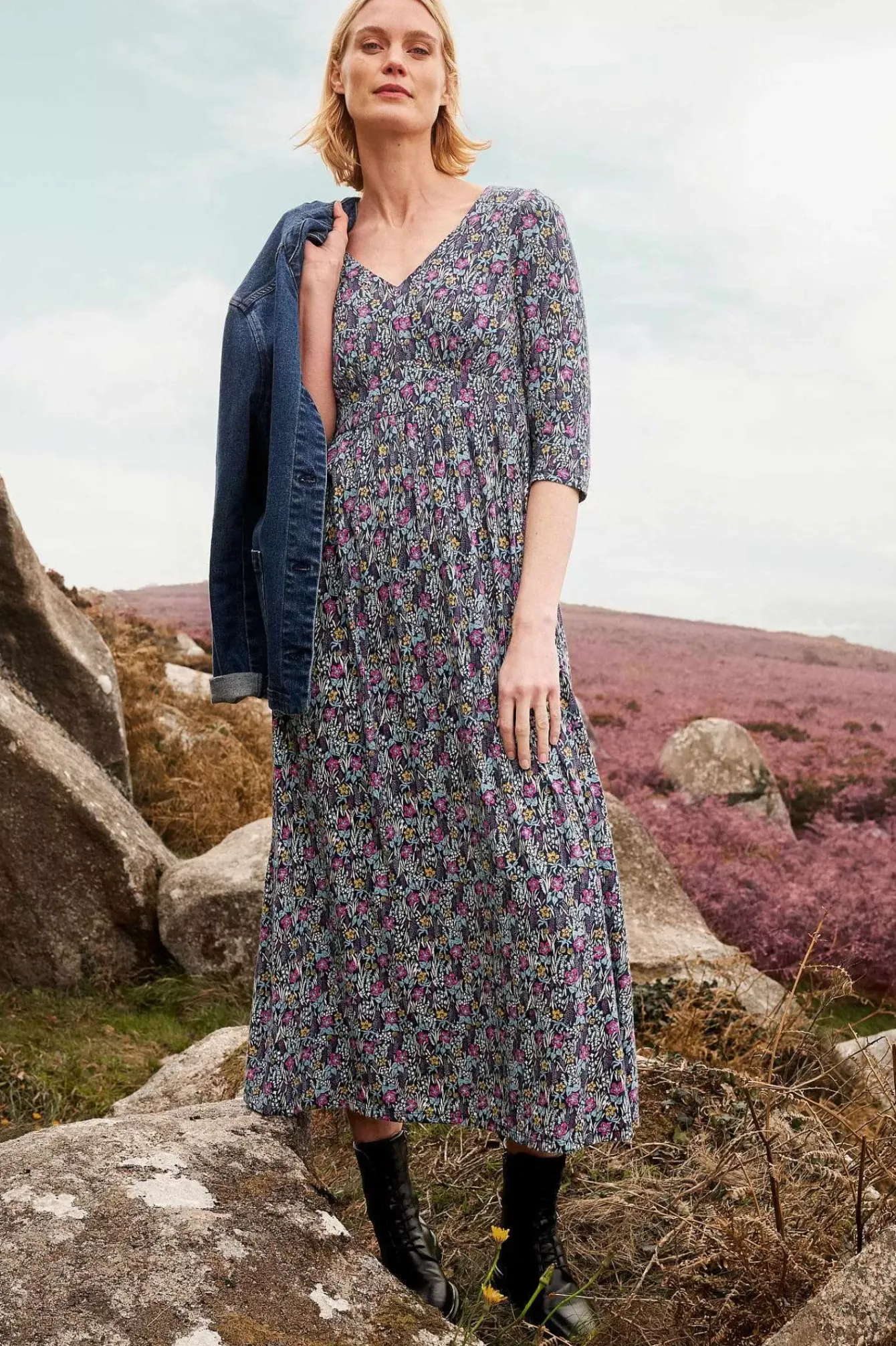 Seasalt Cornwall Dresses<Maggie Maxi Dress (Gots) Floral Moor Maritime