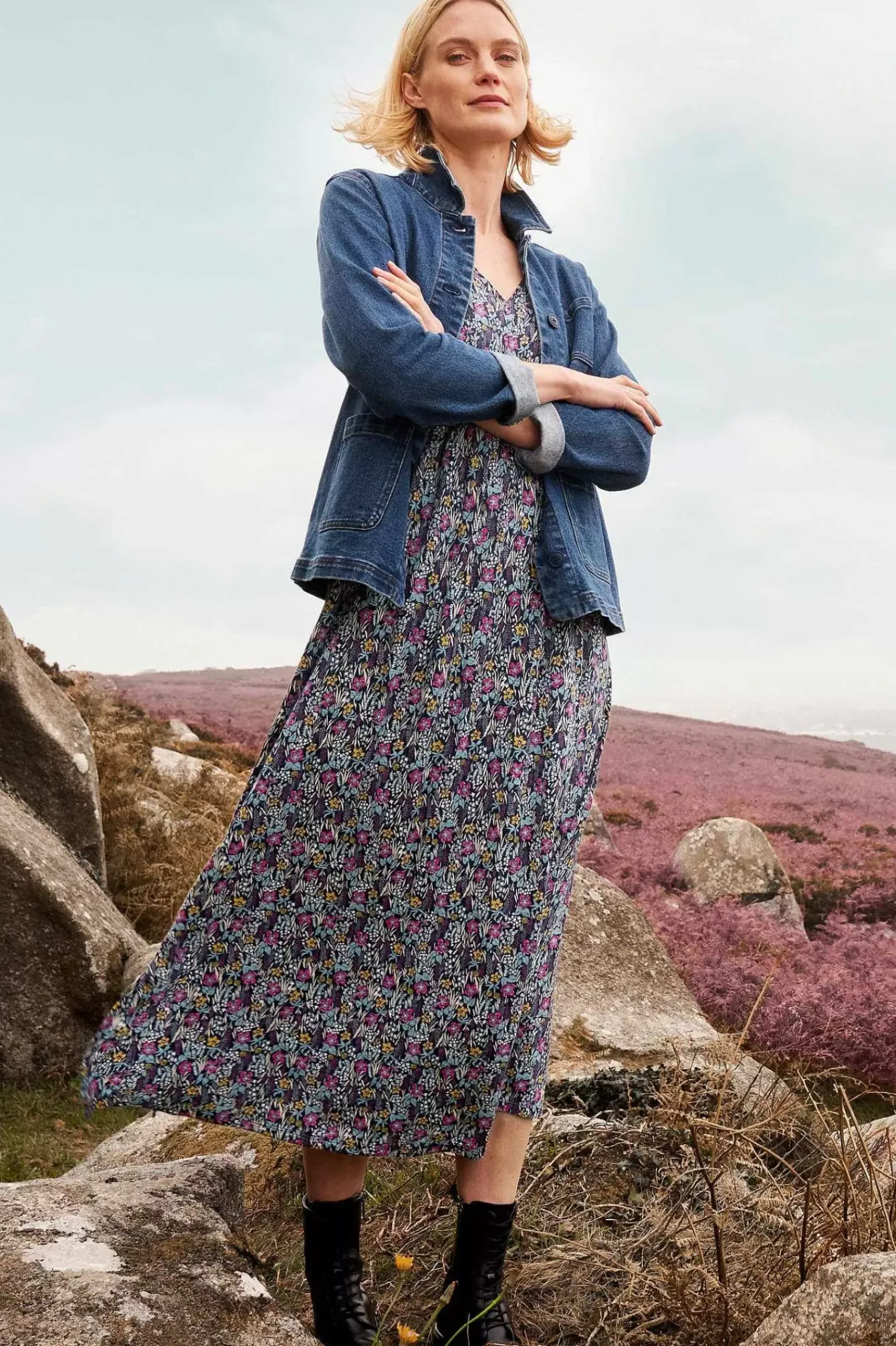 Seasalt Cornwall Dresses<Maggie Maxi Dress (Gots) Floral Moor Maritime