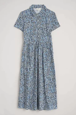 Seasalt Cornwall Dresses<Mainland Jersey Midi Dress Seaweed Floral Chalk