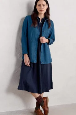 Seasalt Cornwall Dresses<Mainland Jersey Midi Shirt Dress (Gots) Maritime