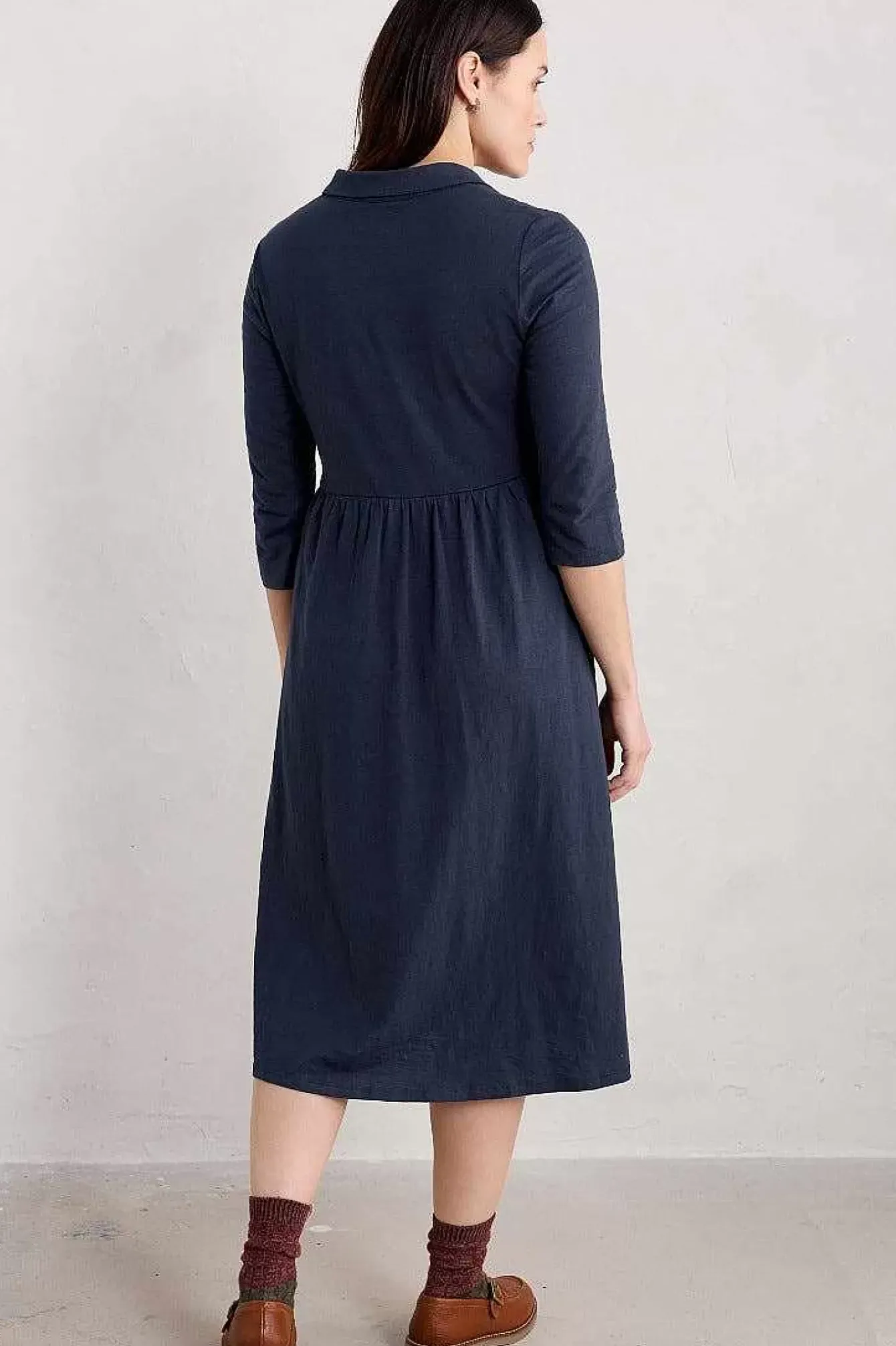 Seasalt Cornwall Dresses<Mainland Jersey Midi Shirt Dress (Gots) Maritime