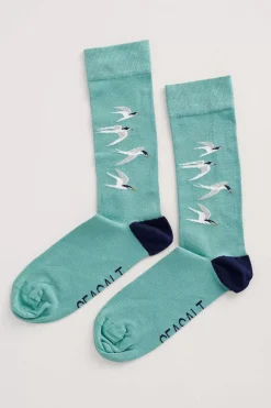 Seasalt Cornwall Socks<Men's Arty Organic Cotton Socks Spirit Sail Raincloud