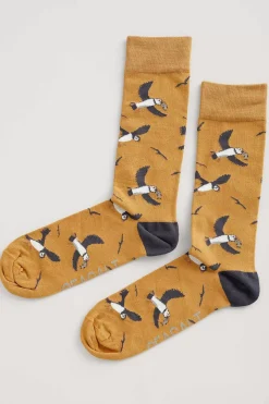 Seasalt Cornwall Socks<Men's Arty Organic Cotton Socks Spirit Sail Raincloud