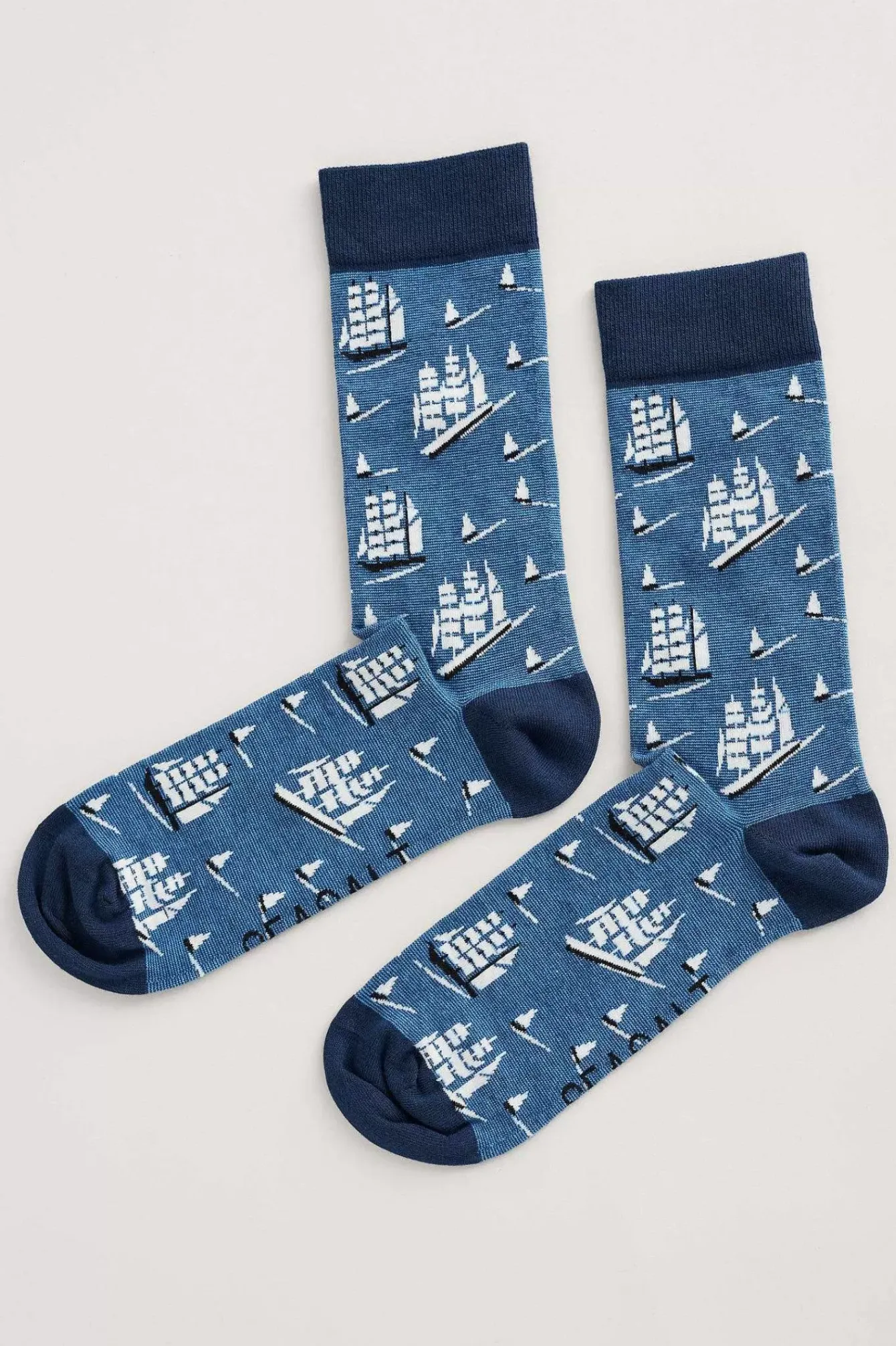 Seasalt Cornwall Socks<Men's Arty Organic Cotton Socks Spirit Sail Raincloud