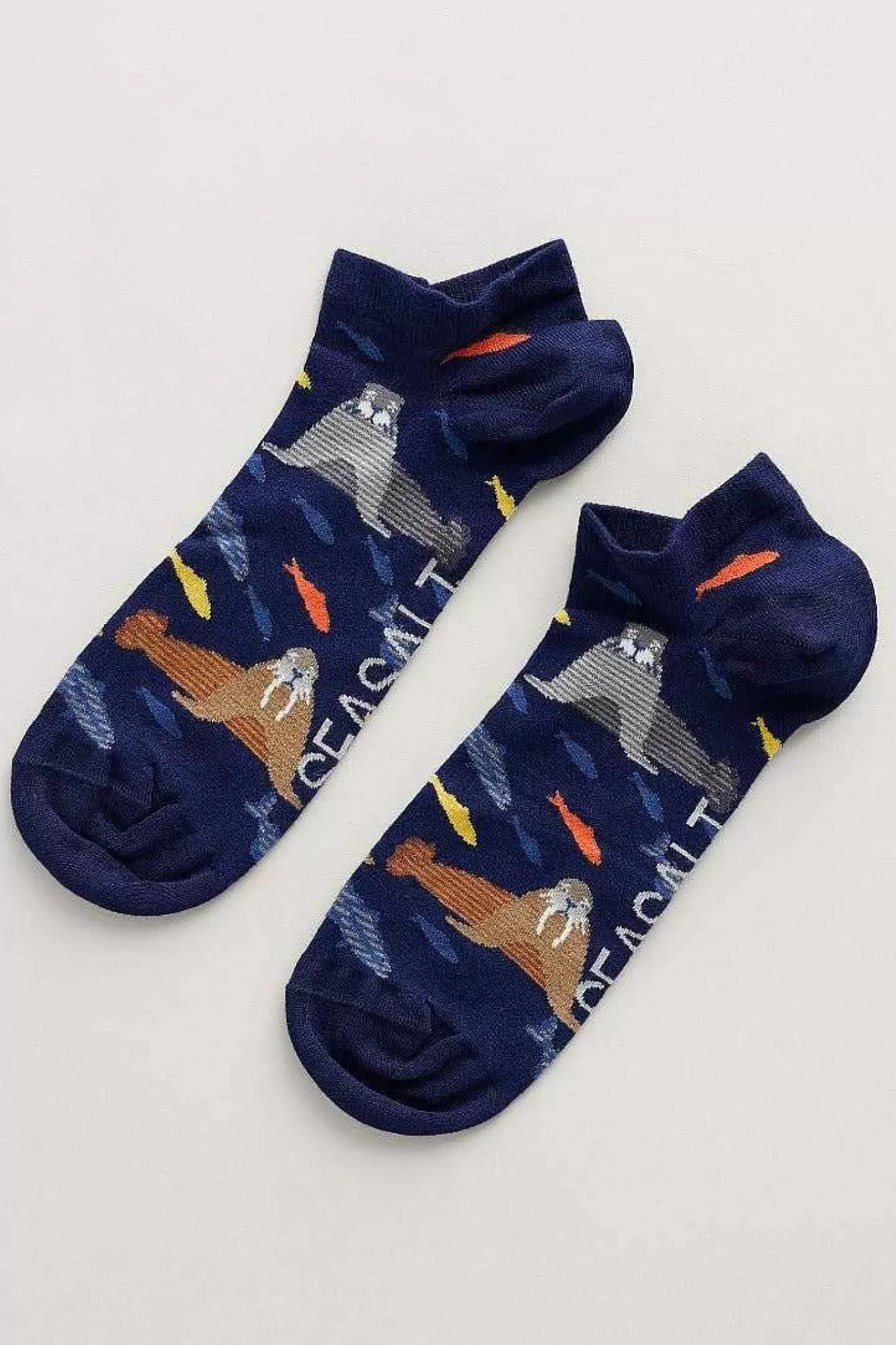 Seasalt Cornwall Socks<Men's Arty Trainer Socks Sea Mist Schooner