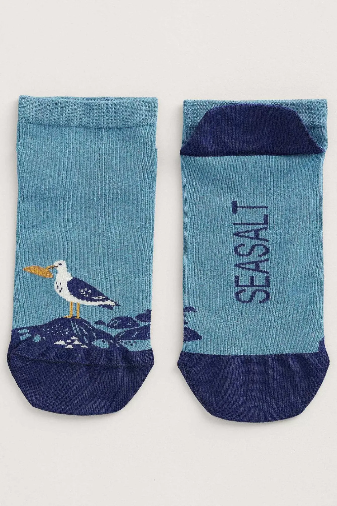 Seasalt Cornwall Socks<Men's Arty Trainer Socks Sea Mist Schooner