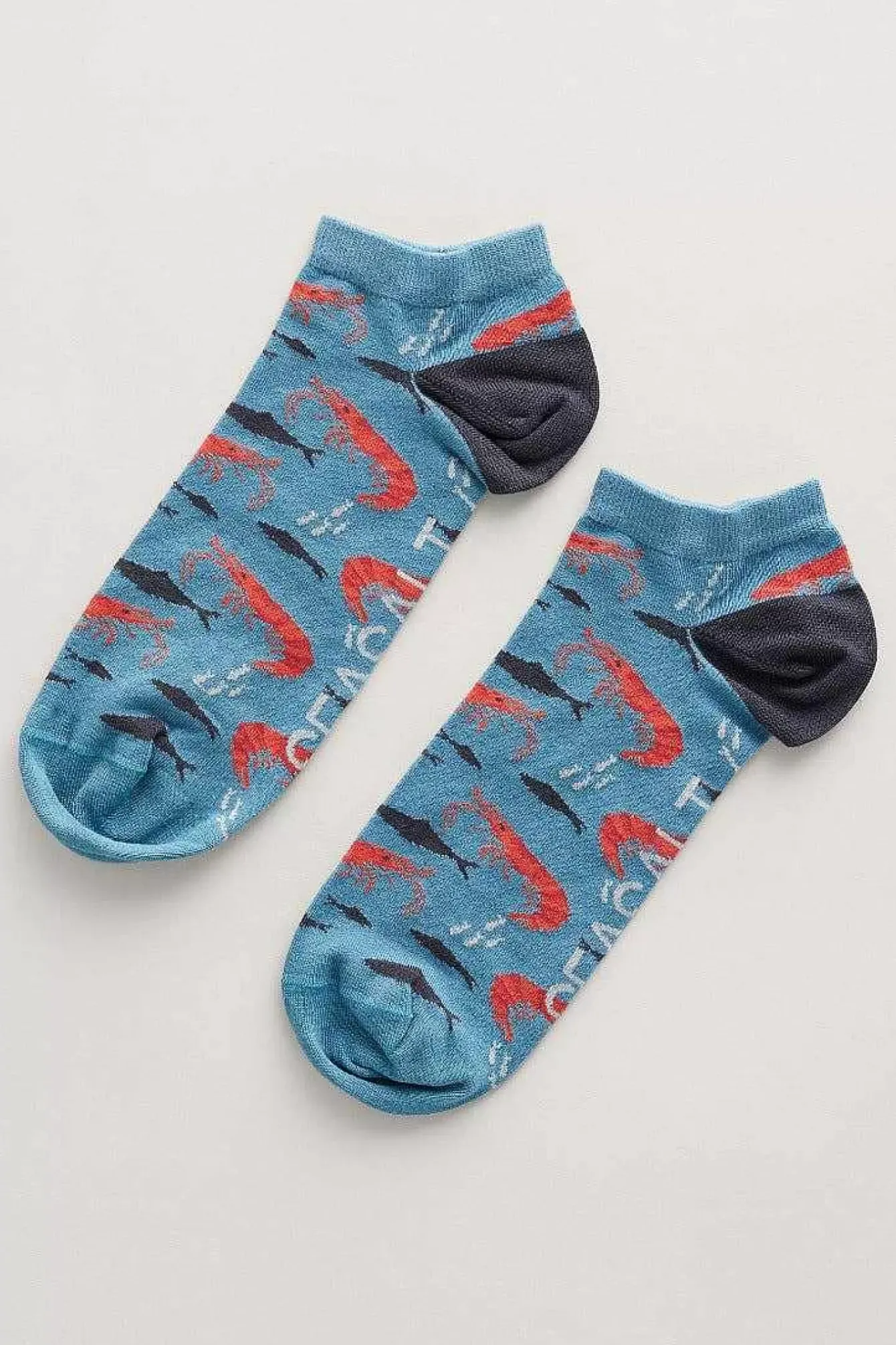 Seasalt Cornwall Socks<Men's Arty Trainer Socks Sea Mist Schooner