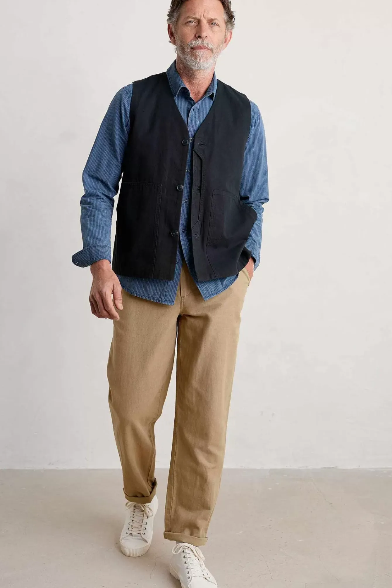 Seasalt Cornwall Tops & T-Shirts<Men's Ayre Organic Cotton Shirt Mid Indigo Stripe