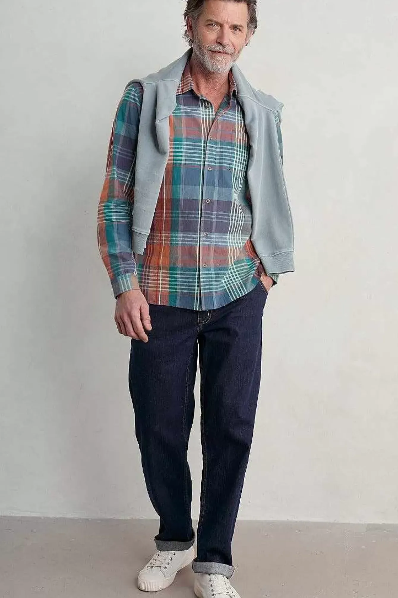 Seasalt Cornwall Tops & T-Shirts<Men's Banyan Checked Cotton Shirt Gladsome Mallow