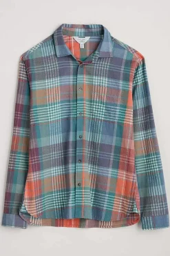 Seasalt Cornwall Tops & T-Shirts<Men's Banyan Checked Cotton Shirt Gladsome Mallow