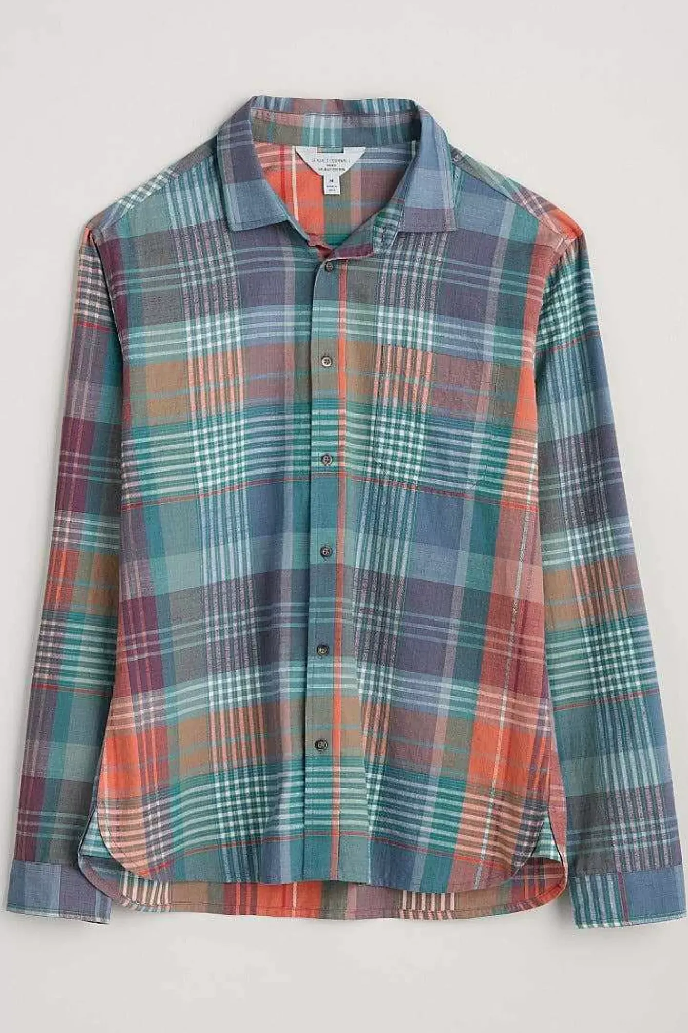 Seasalt Cornwall Tops & T-Shirts<Men's Banyan Checked Cotton Shirt Gladsome Mallow