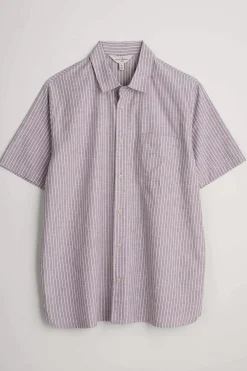 Seasalt Cornwall Tops & T-Shirts<Men's Blue Heron Striped Short Sleeve Shirt Barley Tack Mallow