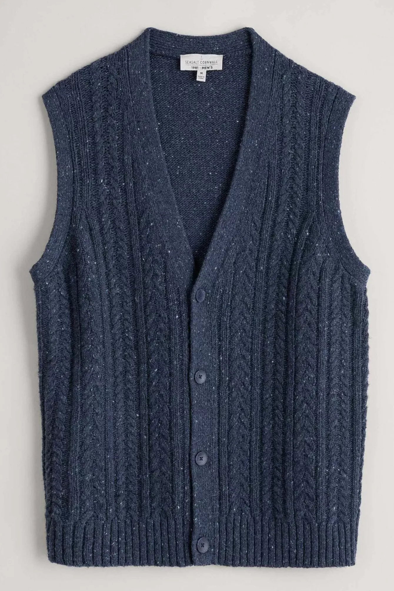 Seasalt Cornwall Knitwear<Men's Boulder Perch Knitted Vest Maritime