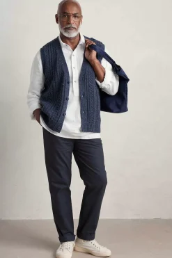 Seasalt Cornwall Knitwear<Men's Boulder Perch Knitted Vest Maritime
