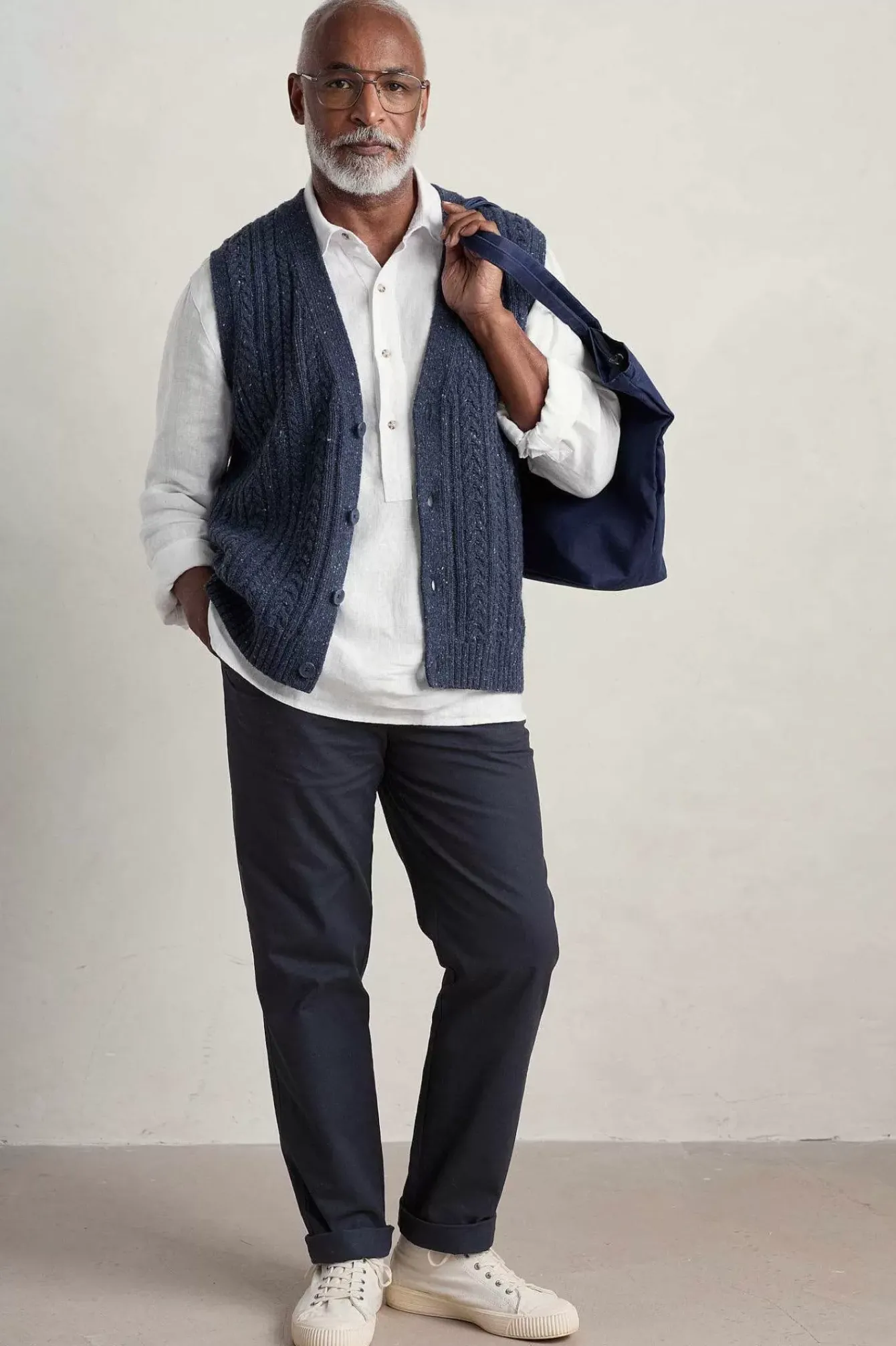 Seasalt Cornwall Knitwear<Men's Boulder Perch Knitted Vest Maritime