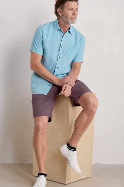 Seasalt Cornwall Tops & T-Shirts<Men's Carne Short Sleeve Linen Shirt Sky