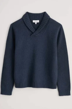 Seasalt Cornwall Knitwear<Men's Daver Shawl Neck Jumper Maritime