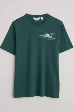 Seasalt Cornwall Tops & T-Shirts<Men's Downsouse Organic Cotton T-Shirt Clouds Verte