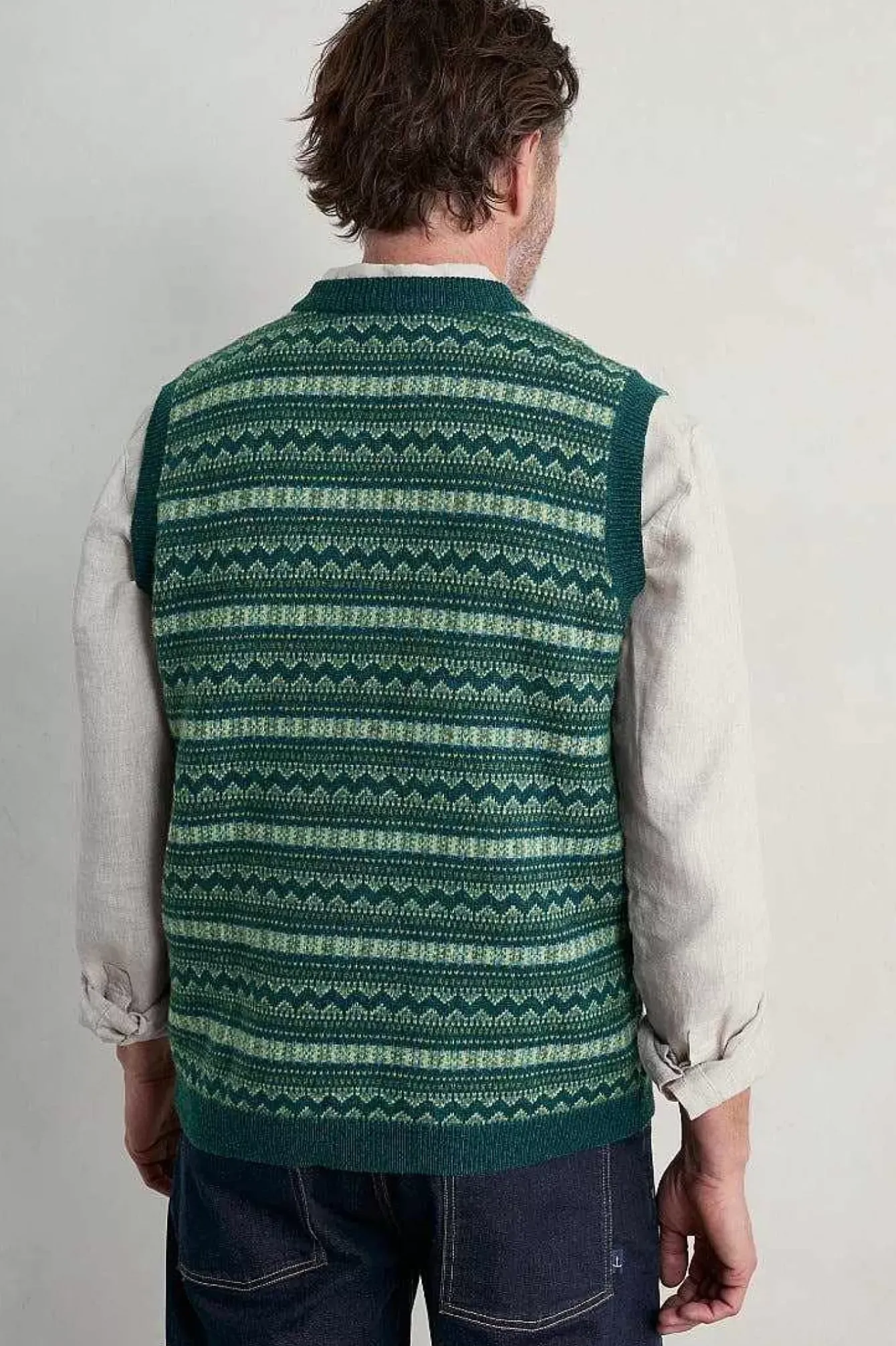 Seasalt Cornwall Knitwear<Men's Fair Isle Walt Vest Cockles Multi