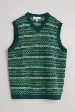 Seasalt Cornwall Knitwear<Men's Fair Isle Walt Vest Cockles Multi