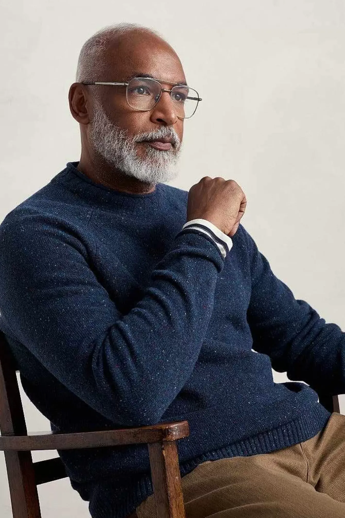 Seasalt Cornwall Knitwear<Men's Fitcher Knitted Jumper French Blue