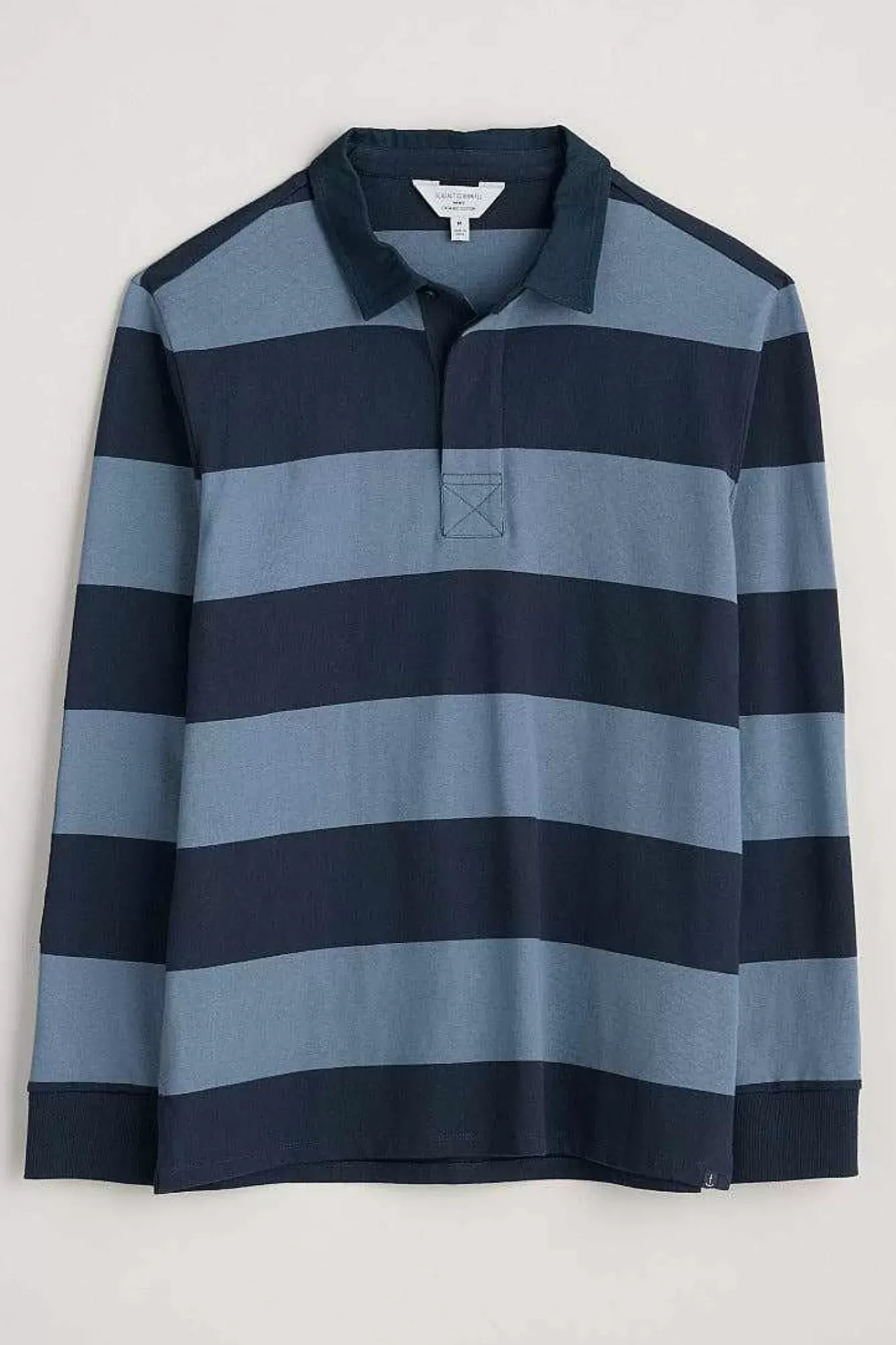 Seasalt Cornwall Tops & T-Shirts<Men's Herdsman Organic Cotton Rugby Top Page Blue Sail