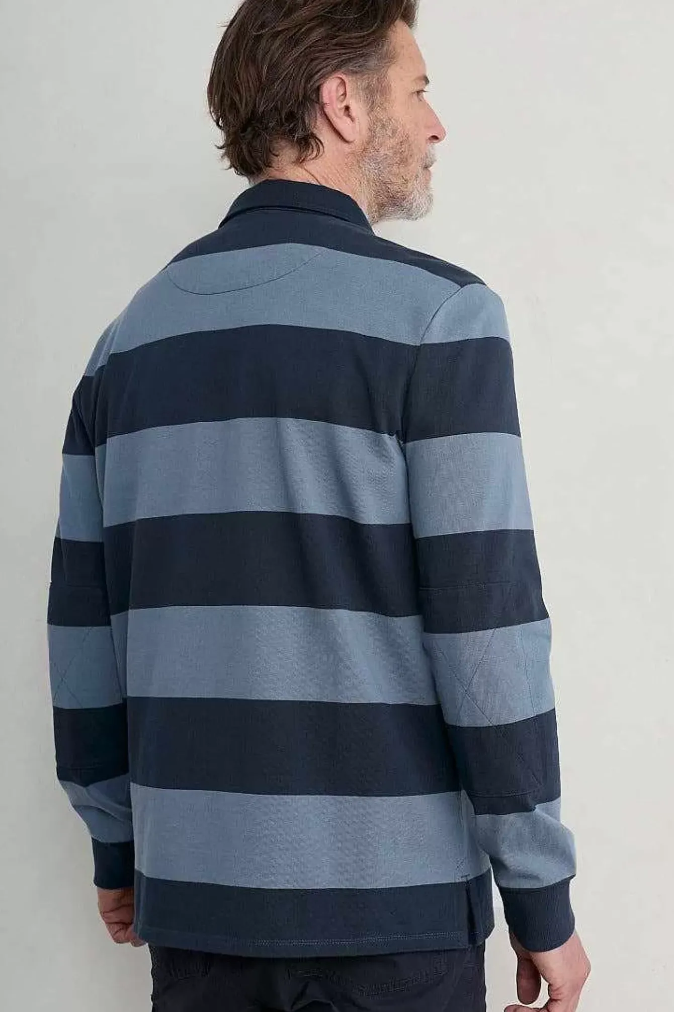 Seasalt Cornwall Tops & T-Shirts<Men's Herdsman Organic Cotton Rugby Top Page Blue Sail