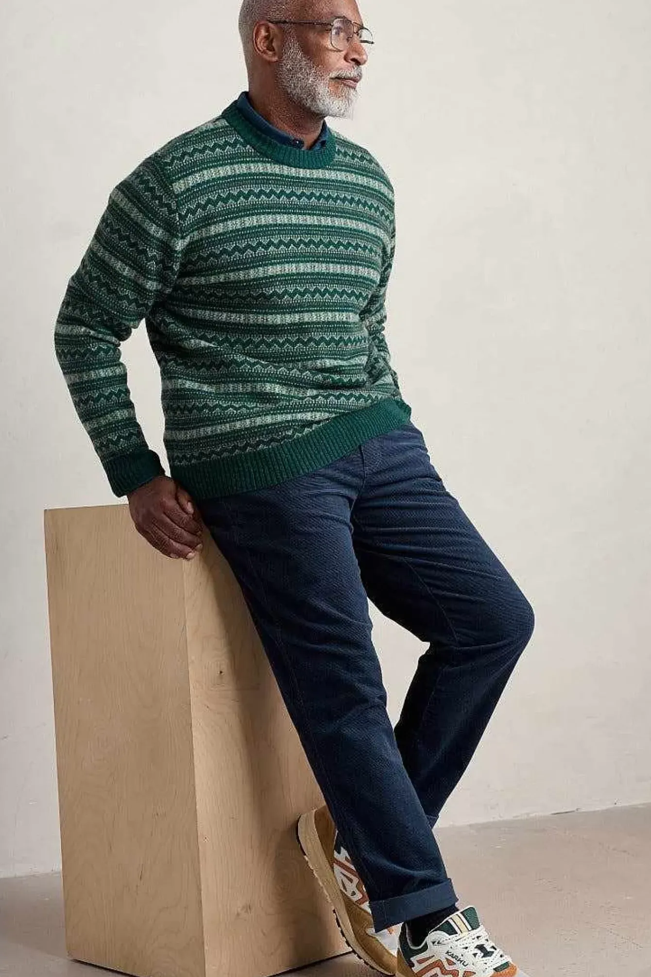 Seasalt Cornwall Knitwear<Men's Layline Fair Isle Jumper Cockles Multi