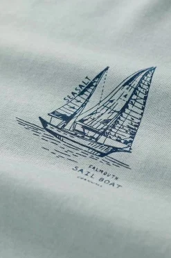 Seasalt Cornwall Tops & T-Shirts<Men's Loggerhead Organic Cotton T-Shirt Boat Drawing Eggshell