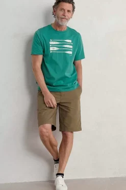 Seasalt Cornwall 2 Mix & Match<Men's Midwatch Organic Cotton T-Shirt Stacked Oars Hepworth Green