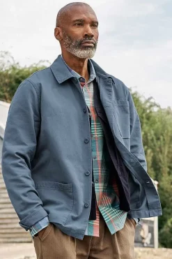 Seasalt Cornwall Coats & Jackets<Men's Organic Cotton Canvas Tompot Jacket Blue Sail