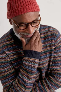Seasalt Cornwall Knitwear<Men's Polventon Fair Isle Jumper Man-Amber Multi