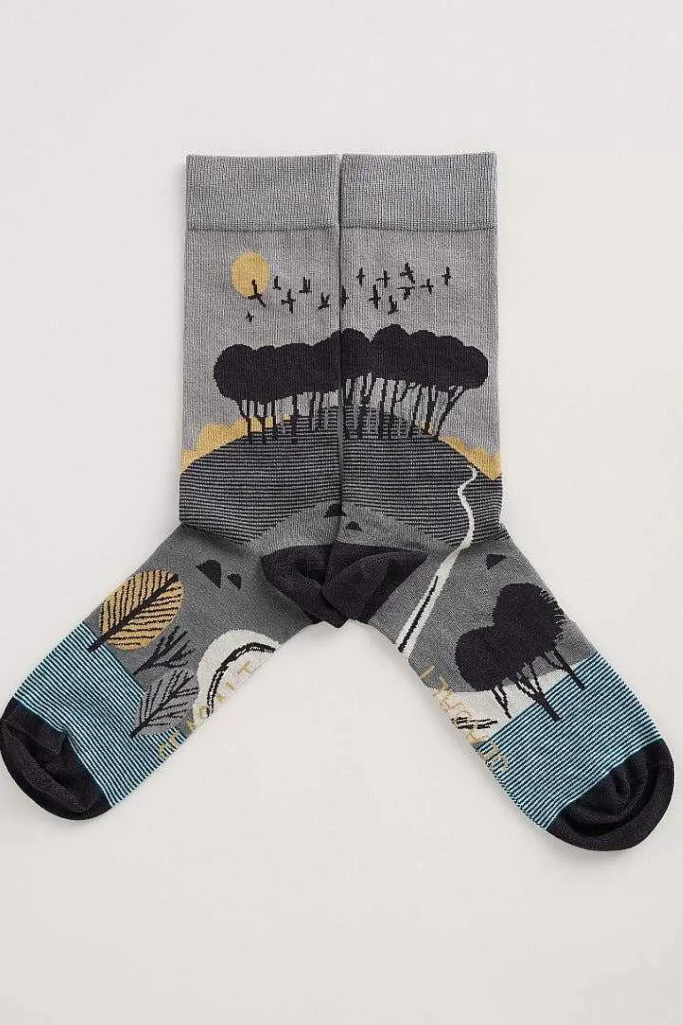 Seasalt Cornwall Socks<Men's Postcard Socks Hilltop Coal Hawk