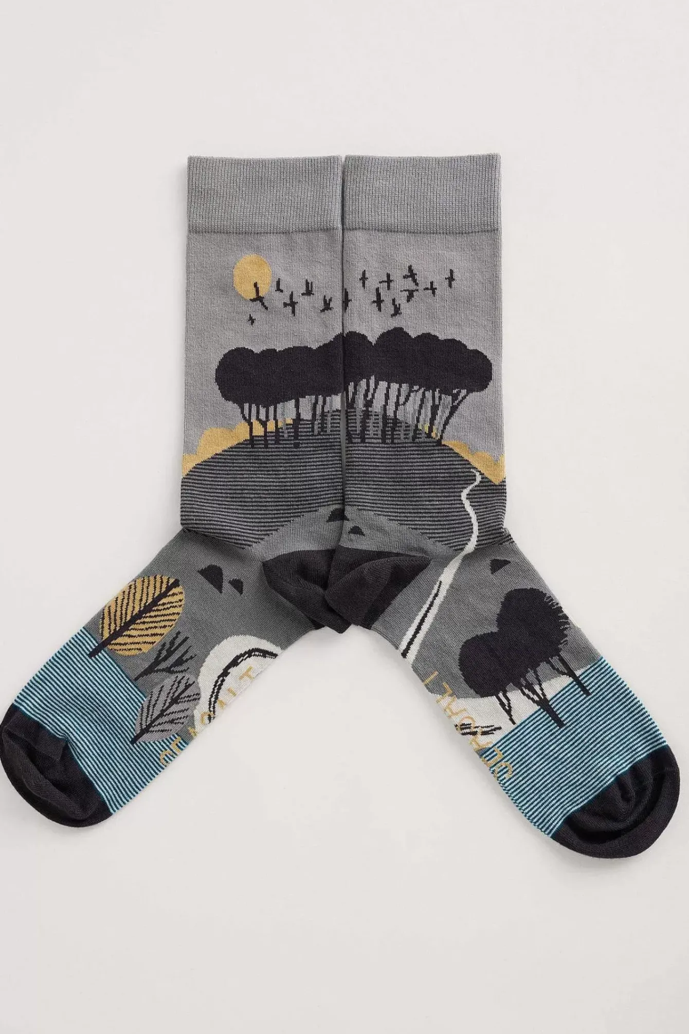 Seasalt Cornwall Socks<Men's Postcard Socks Hilltop Coal Hawk