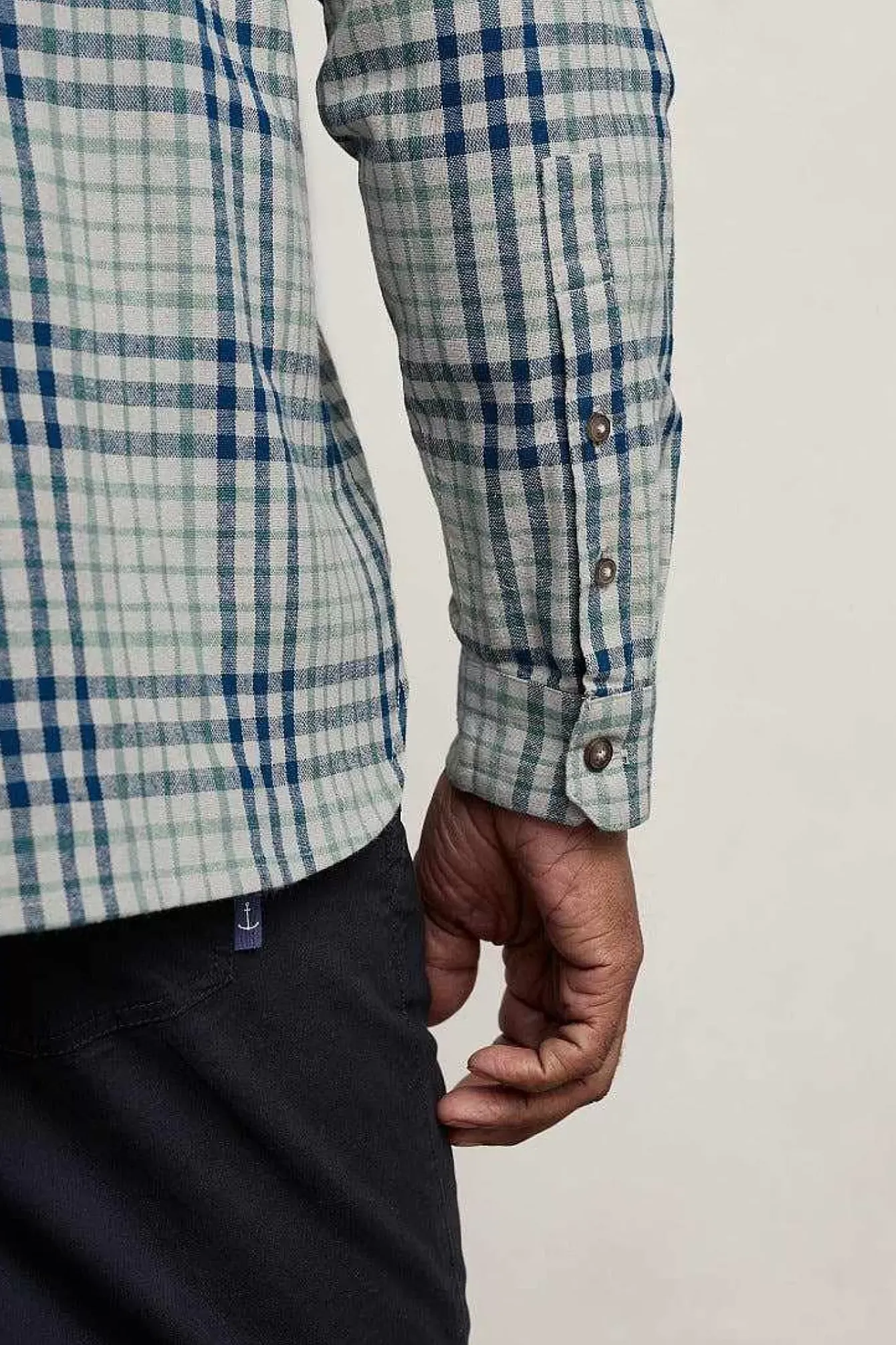 Seasalt Cornwall Shirts<Men's Rivalen Organic Cotton Shirt Lichen Driftwood