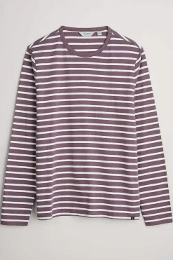 Seasalt Cornwall 2 Mix & Match<Men's Sailor Shirt With Crew Neck (Gots) Breton Mallow Chalk