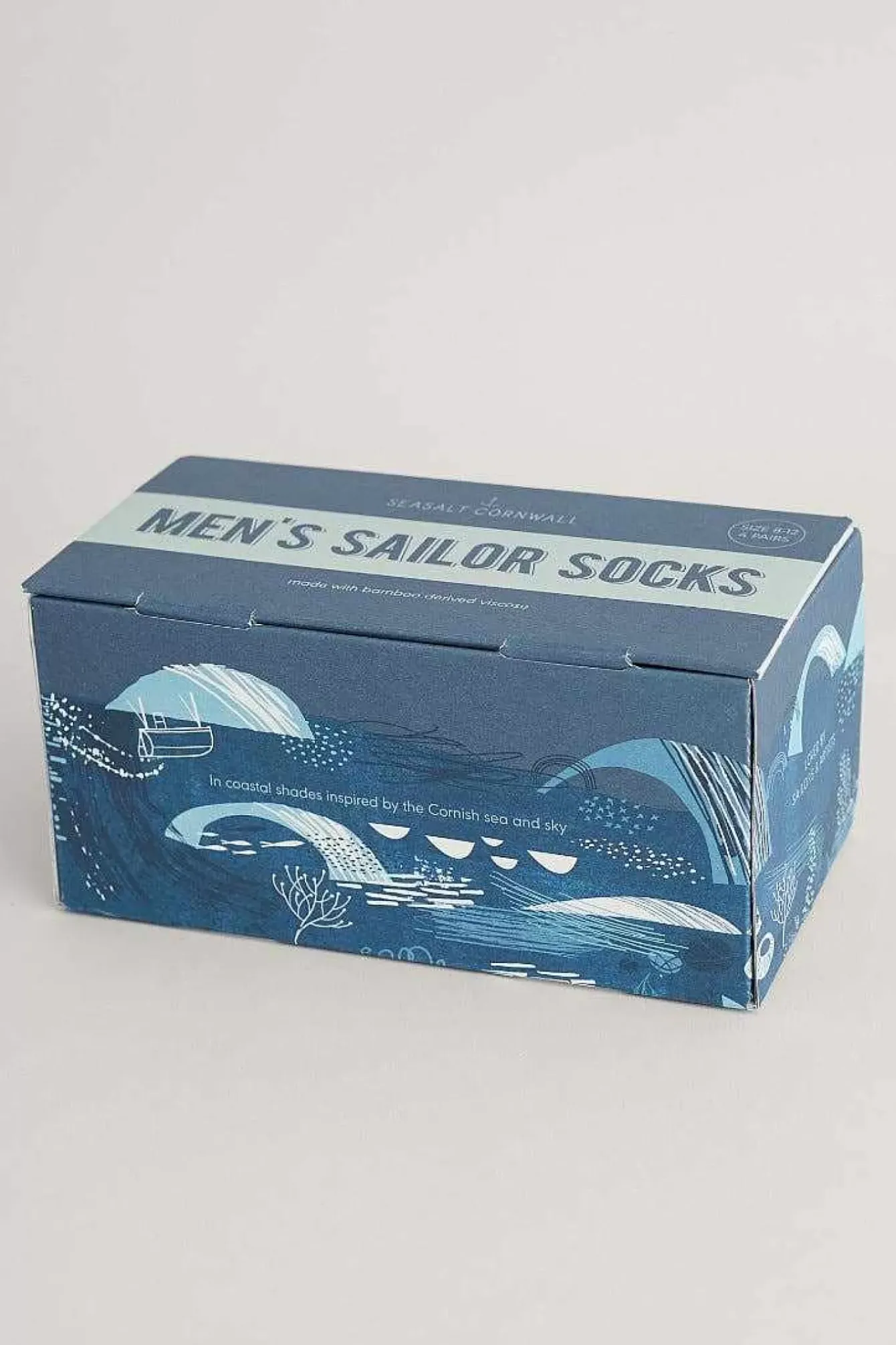 Seasalt Cornwall Socks<Men's Step Into The Blue Socks Box Of 4 Incoming Tide Mix