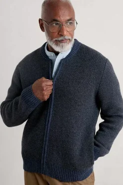 Seasalt Cornwall Knitwear<Men's Thresher Knitted Cardigan Matchbook Sea Cave