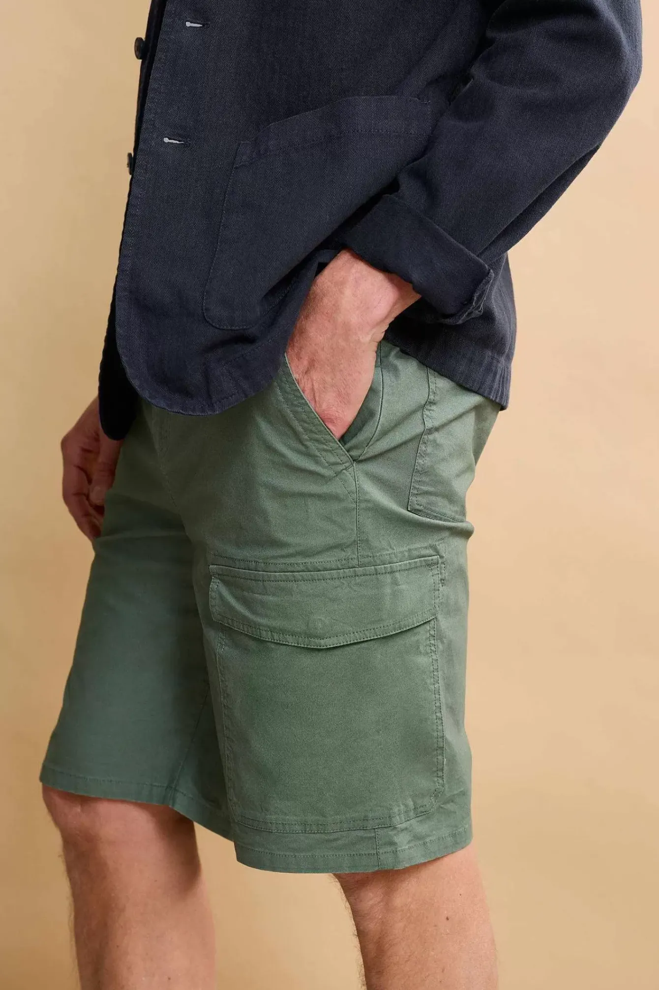 Seasalt Cornwall Trousers & Shorts<Men's Tillerman Organic Cotton Cargo Shorts Dark Balsam