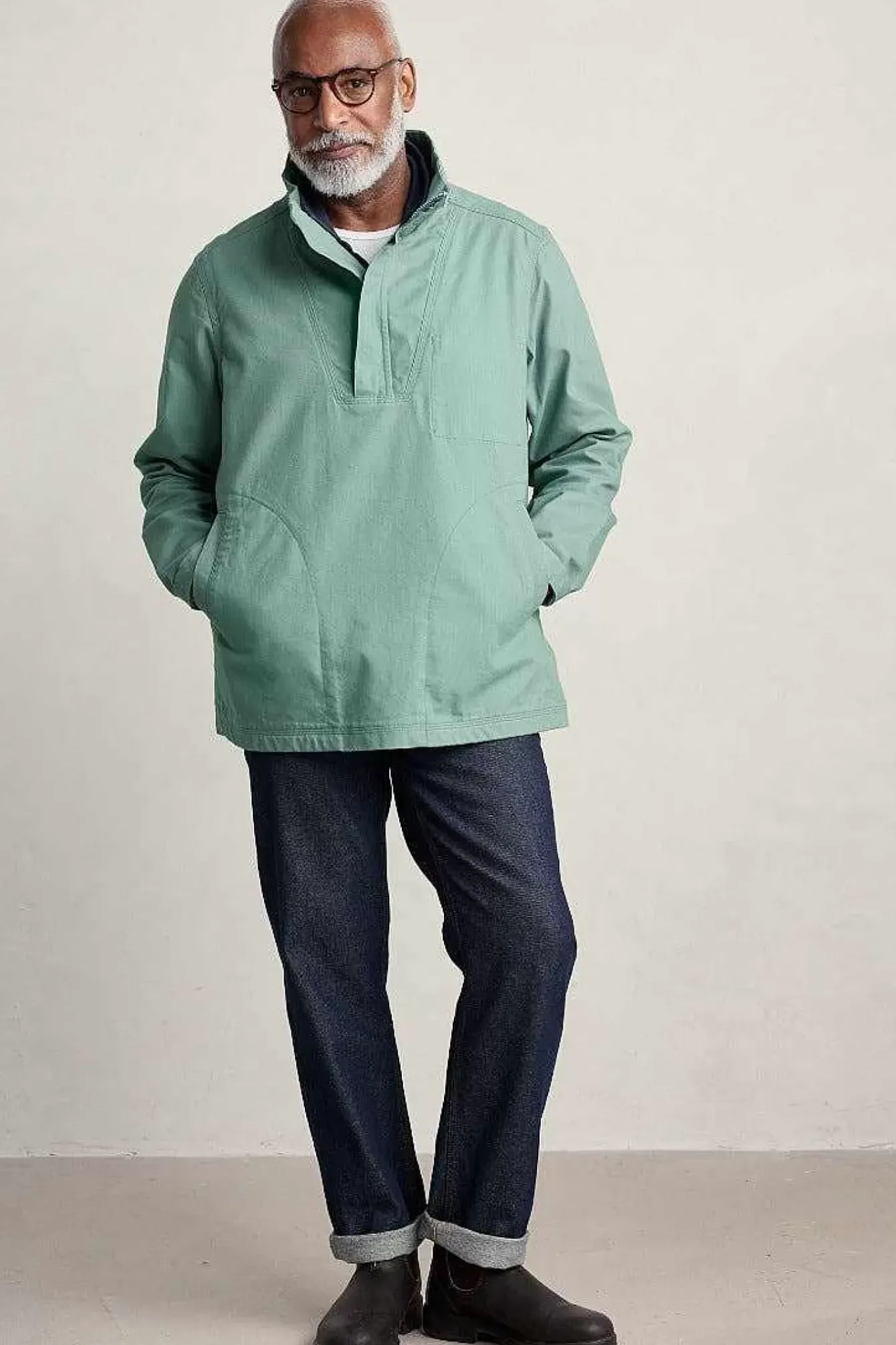 Seasalt Cornwall Tops & T-Shirts<Men's Trelew Smock Sardine