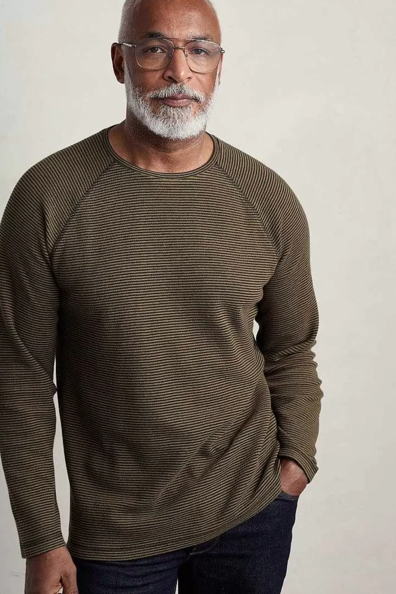 Seasalt Cornwall Tops & T-Shirts<Men's Venton Striped Long Sleeve Top Mallow Seagrass Inkwell