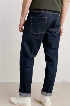 Seasalt Cornwall Trousers & Shorts<Men's Watchman Selvedge Tapered Jeans Dark Indigo Wash